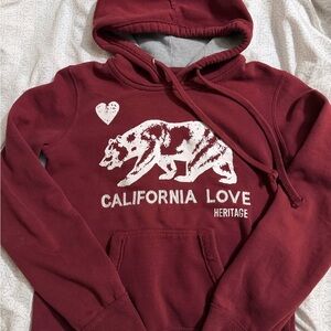 Reflex California Love Maroon and Gray Hoodie